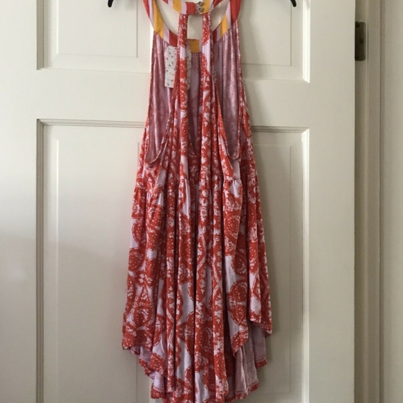 Free People Mini Tunic Dress Top Red Sleeveless - Picture 4 of 9